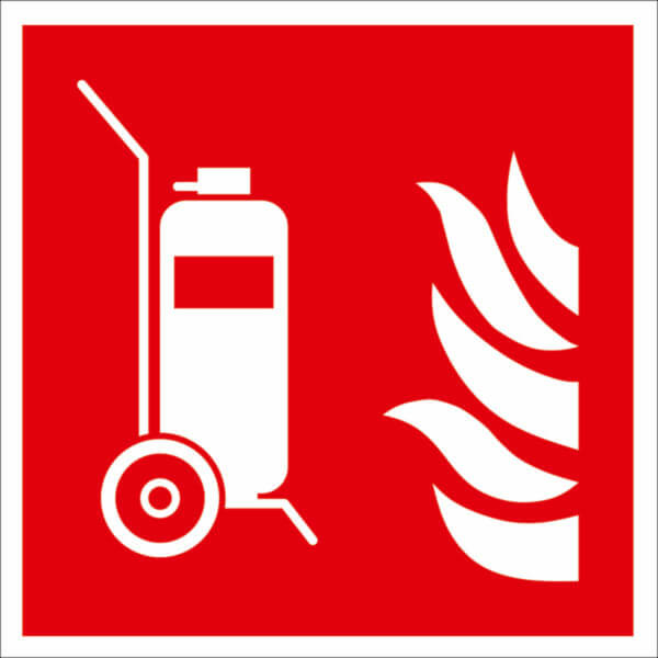 Brandschutzschild Fahrbarer Feuerlöscher langnachleuchtend DIN 7010 ASR A1.3