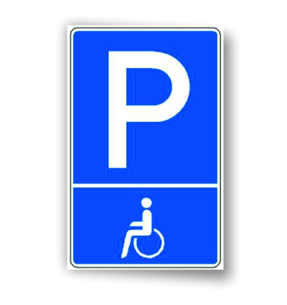 Parkplatzschilder blau/weiß in verschiedenen Größen