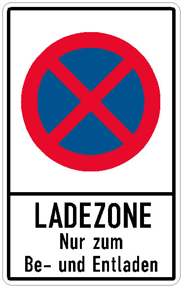 Halteverbotsschild Ladezone Nur zum Be- und Entladen