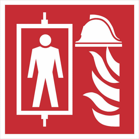 Brandschutzschild Feuerwehr-Aufzug langnachleuchtend DIN 7010 ASR A1.3