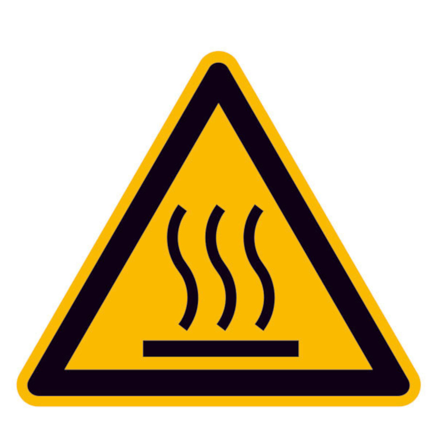 Warnschild Warnung vor heißer Oberfläche nach ASR 3.1 W017